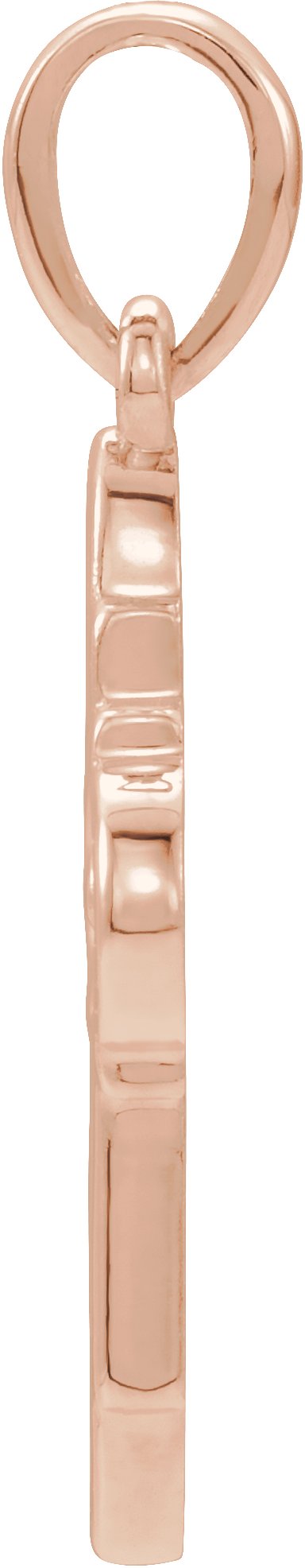 14K Gold Leaf Cross Pendant - Rose Gold - view 2