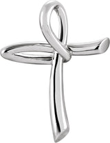 14K Gold Cross Pendant – 26x19.25mm - White Gold