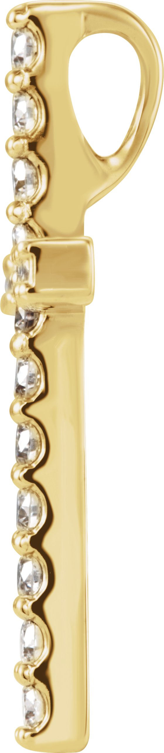 14K Gold Round Natural Diamond Petite Cross Necklace or Pendant – up to 1/2 CTW - Yellow Gold - view 6