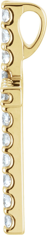 14K Gold Round Lab-Grown Diamond Petite Cross Necklace or Pendant – 5/8 CTW - Yellow Gold - view 6