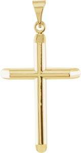 14K Gold Unadorned Cross Pendant - Yellow Gold