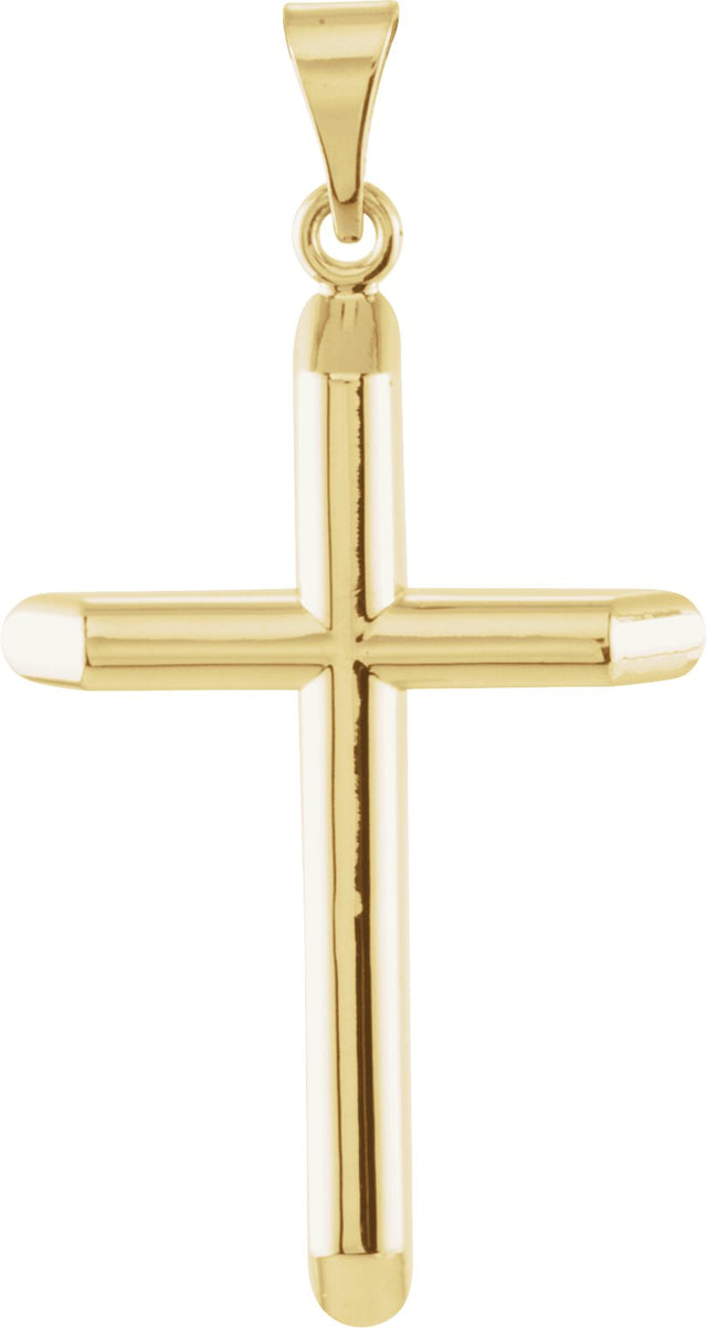 14K Gold Unadorned Cross Pendant - Yellow Gold