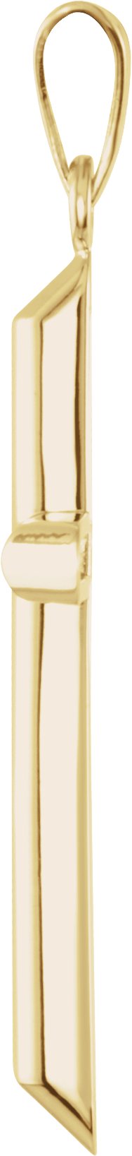 14K Gold Unadorned Cross Pendant - Yellow Gold - view 2