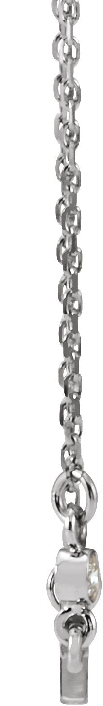 14K Gold Round Natural Diamond Accented Sideways Cross Necklace – 0.03 CTW - White Gold - view 6