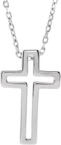 Platinum Open Cross Necklace