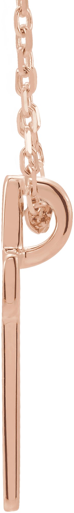 14K Gold Open Cross Necklace - Rose Gold - view 2