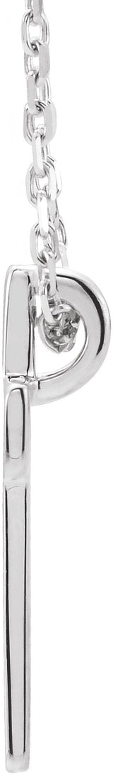 14K Gold Open Cross Necklace - White Gold - view 2