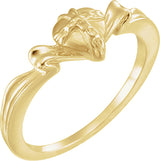 10K Gold The Gift Wrapped Heart Chastity Ring - Yellow Gold