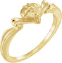 10K Gold The Gift Wrapped Heart Chastity Ring - Yellow Gold