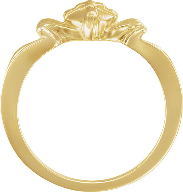 10K Gold The Gift Wrapped Heart Chastity Ring - Yellow Gold - view 2