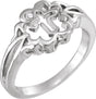 14K Gold Cross Chastity Rings - White Gold