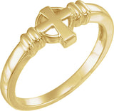 10K Gold Cross Chastity Ring