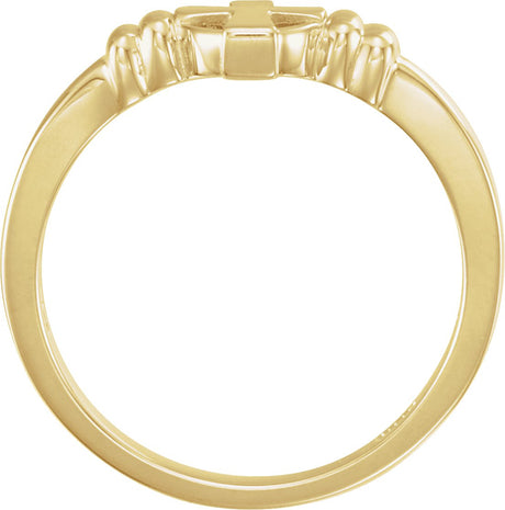 10K Gold Cross Chastity Ring - view 2
