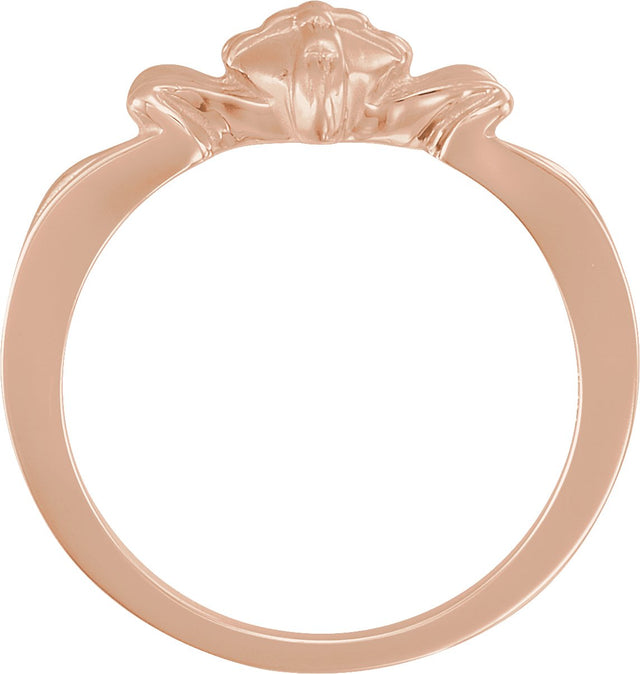 14K Gold The Gift Wrapped Heart Chastity Ring - Rose Gold - view 2