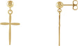 14K Gold Cross Earrings – 17x11mm