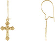 14K Gold Crucifix Earrings