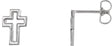 14K Gold Open Cross Earrings - White Gold