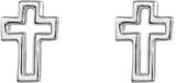 14K Gold Open Cross Earrings - White Gold - view 2