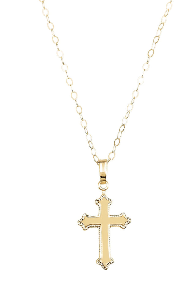 14K Gold Youth Cross Necklace
