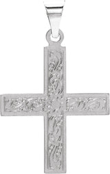 14K Gold Greek Cross Pendant – 15.5x14mm - White Gold