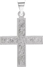 14K Gold Greek Cross Pendant – 15.5x14mm - White Gold