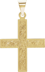 14K Gold Greek Cross Pendant – 15.5x14mm - Yellow Gold