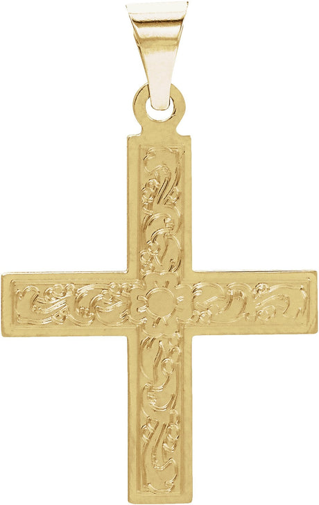 14K Gold Greek Cross Pendant – 15.5x14mm - Yellow Gold