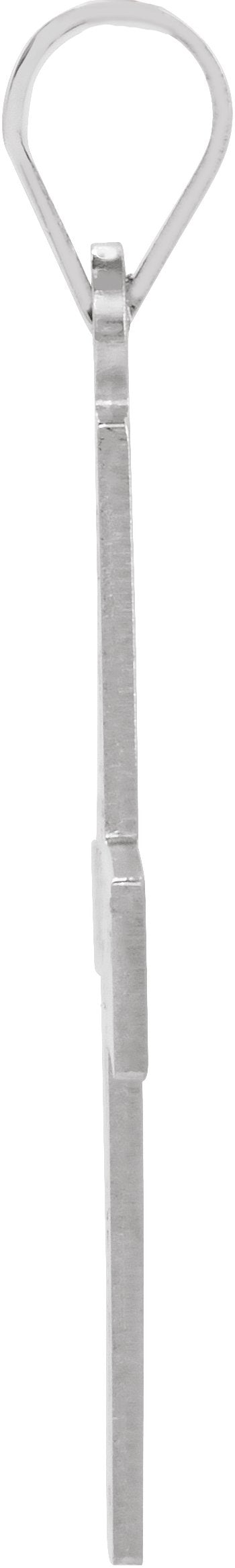 14K Gold Greek Cross Pendant – 15.5x14mm - White Gold - view 2