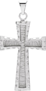 10K Gold Cross Pendant – 30x20mm - White Gold