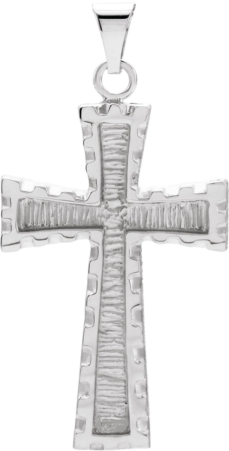 10K Gold Cross Pendant – 30x20mm - White Gold
