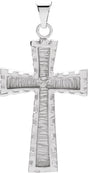 10K Gold Cross Pendant – 30x20mm - White Gold