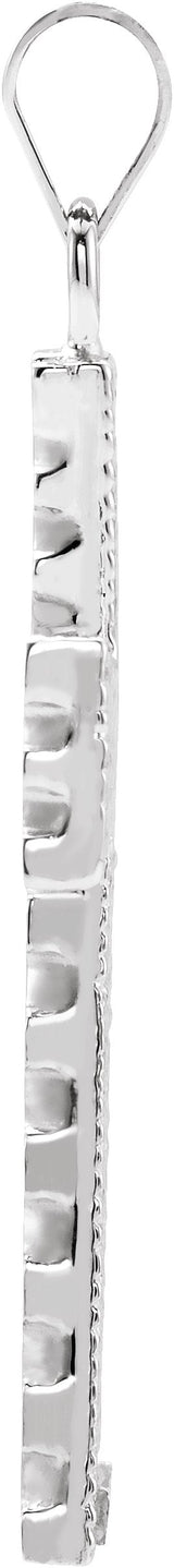 10K Gold Cross Pendant – 30x20mm - White Gold - view 2