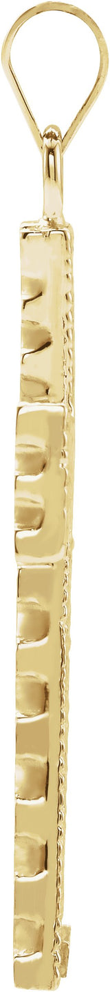 10K Gold Cross Pendant – 30x20mm - Yellow Gold - view 2