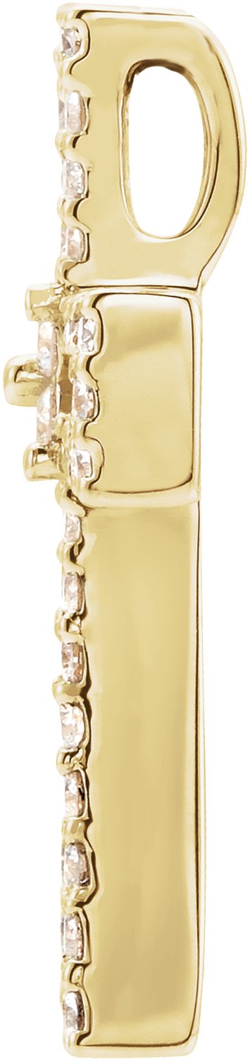 14K Gold Round Natural Diamond Cross Pendant – 1/2 CTW - view 5