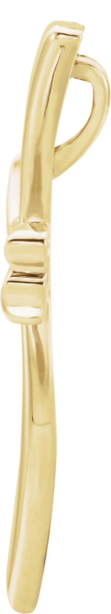 14K Gold Modern Cross Pendant - Yellow Gold - view 2