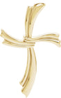 14K Gold Modern Cross Pendant - Yellow Gold