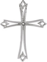 14K Gold Cross Pendant – 42x32mm - White Gold - view 3