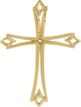18K Gold Cross Pendant – 42x32mm - view 3