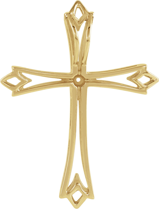 18K Gold Cross Pendant – 42x32mm - view 3