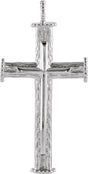 Platinum Tree Bark Cross Pendant