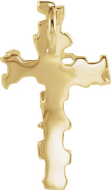 18K Gold Nugget Cross Pendant – 38x22mm - view 3