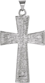 14K Gold Cross Pendant – 34x23mm - White Gold - view 3