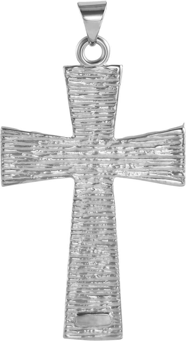14K Gold Cross Pendant – 34x23mm - White Gold - view 3