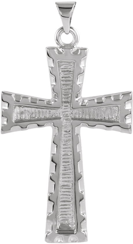 14K Gold Cross Pendant – 34x23mm - White Gold