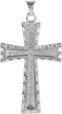 14K Gold Cross Pendant – 34x23mm - White Gold