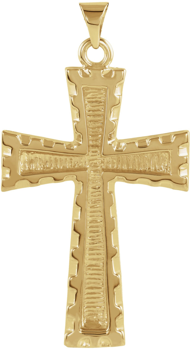 14K Gold Cross Pendant – 34x23mm - Yellow Gold