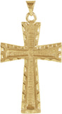 18K Gold Cross Pendant – 34x23mm