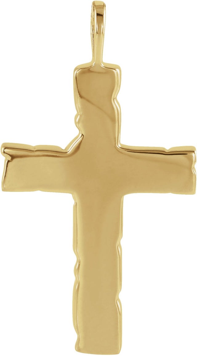 18K Gold Nugget Cross Pendant - view 2