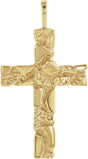 18K Gold Nugget Cross Pendant