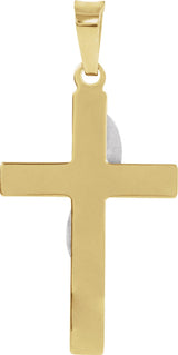 14K Gold Hollow Cross Pendant II - view 3